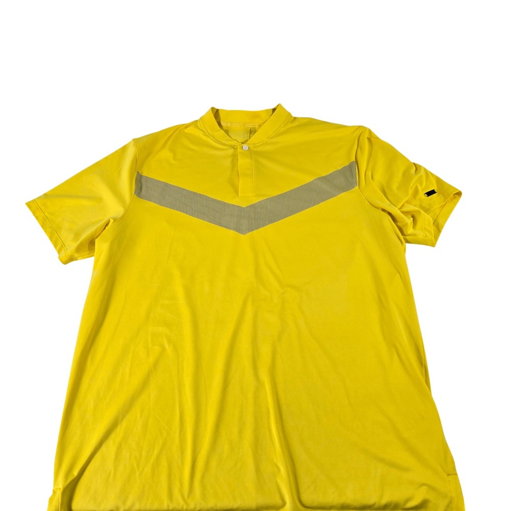 Nike Tiger Woods Dri-FIT Golf Polo Yellow Blade Collar BV0501-703 Mens Large